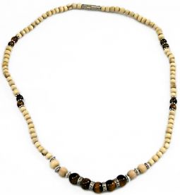 Ornate Tulasi Neckbeads with Tiger's Eye 3mm